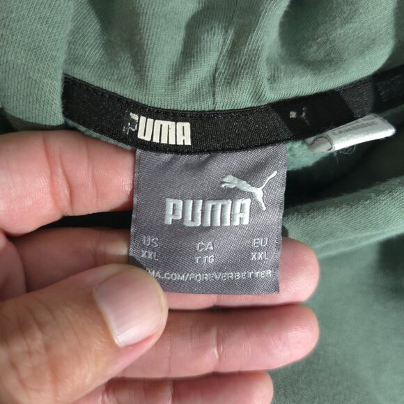 Puma SE Fit Warm Cell Hoodie Mens Sz XXL Green Pullover Logo Solid - Picture 14 of 16